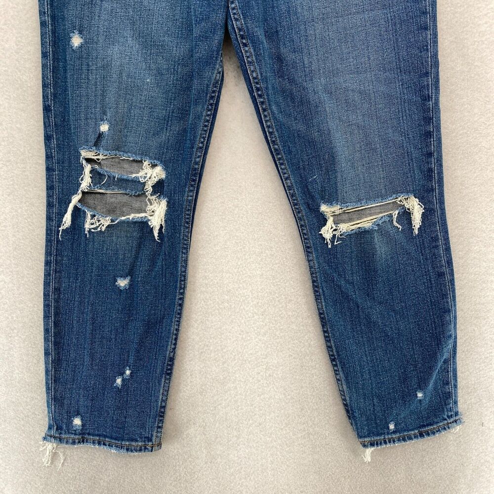 Abercrombie & Fitch Curve Love Mom Jeans Women's 28/6 High Rise Blue Distressed - Picture 3 of 13